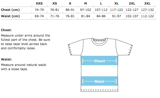 American Apparel t-shirt size infos